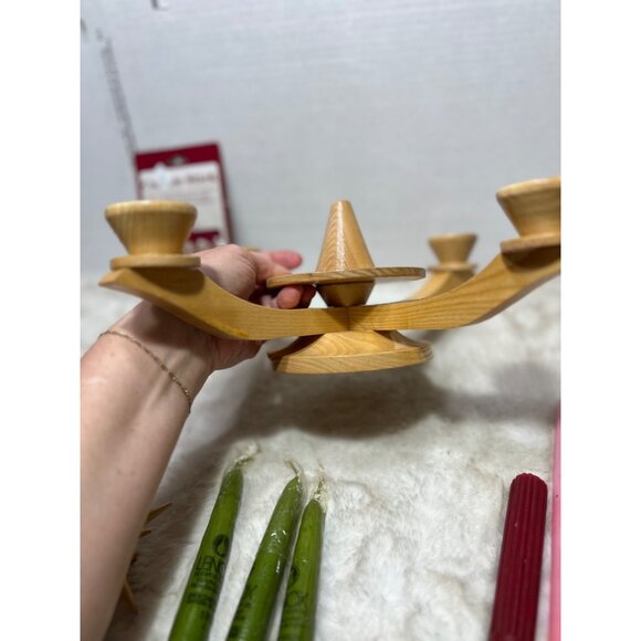 Alvin Preissler German w/standing angels Advent Candlelabrum with tealight natur - Picture 16 of 16